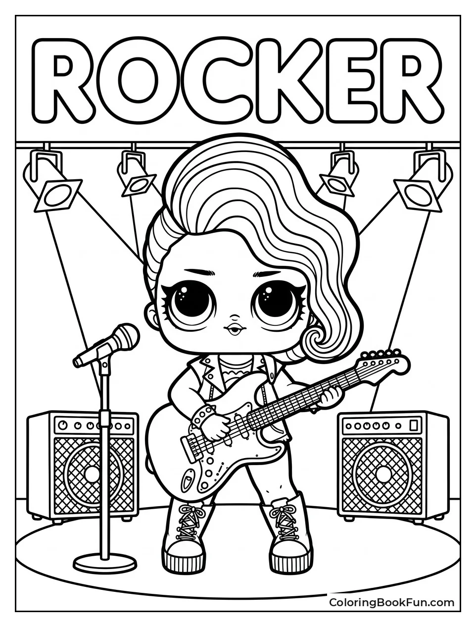 Rocker Plays Electric Guitar on Stage