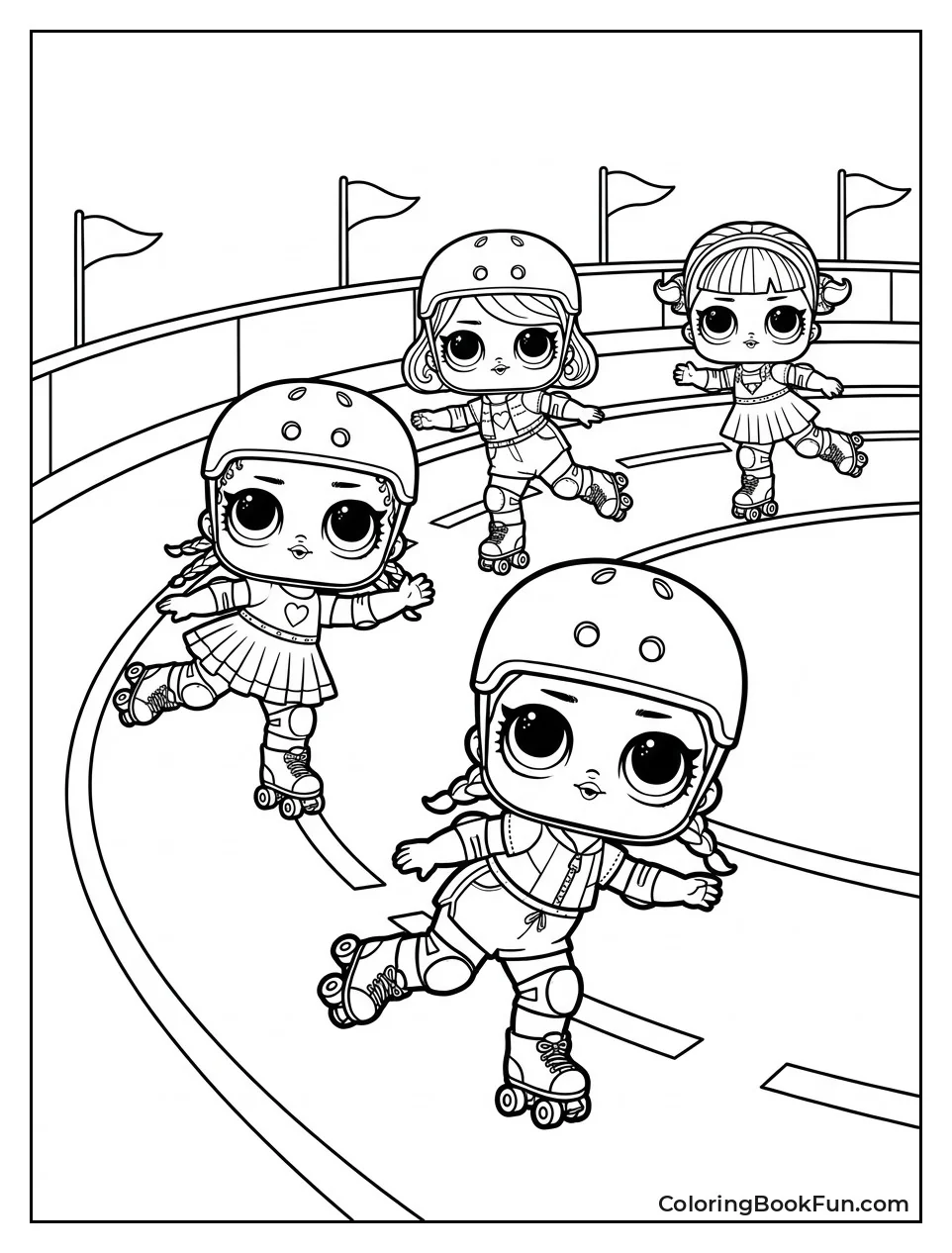 Dolls Race on Roller Skates