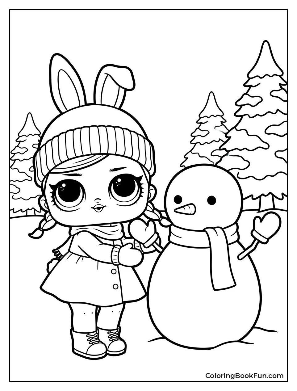 Snow Bunny Builds a Snowman