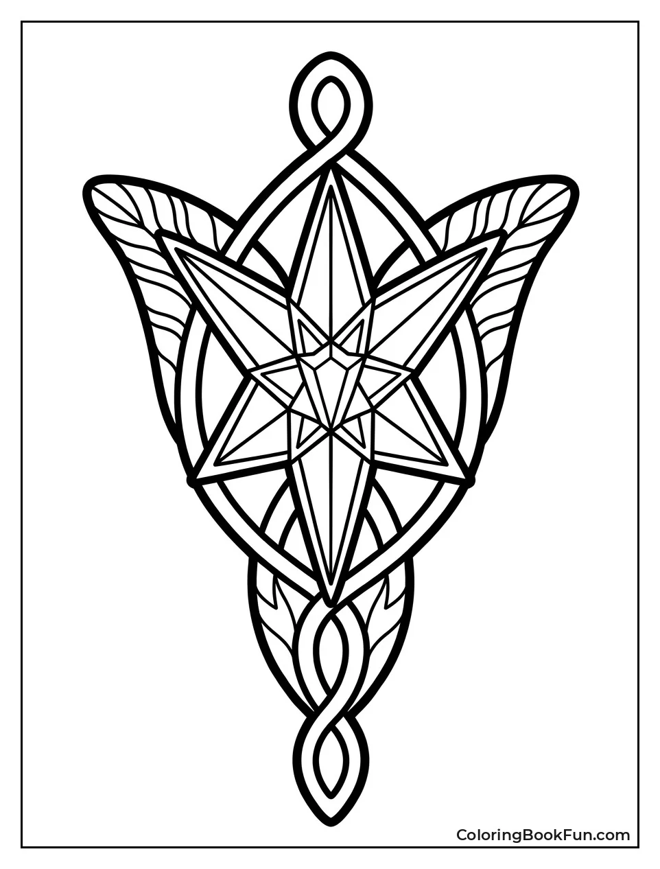 Sparkling Evenstar Pendant with Patterns
