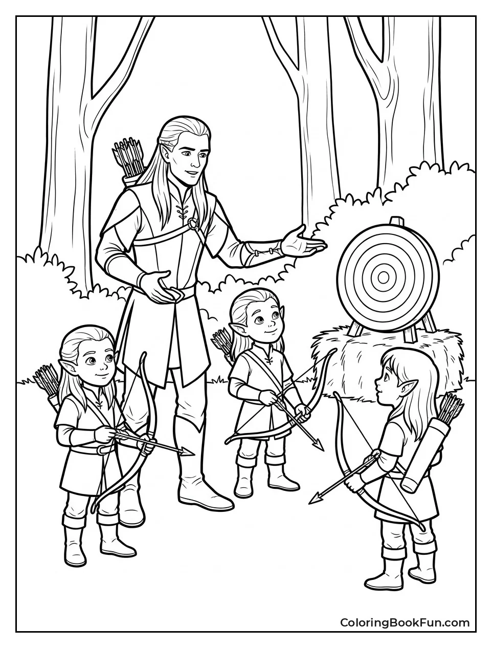 Legolas Teaching Elves How to Shoot