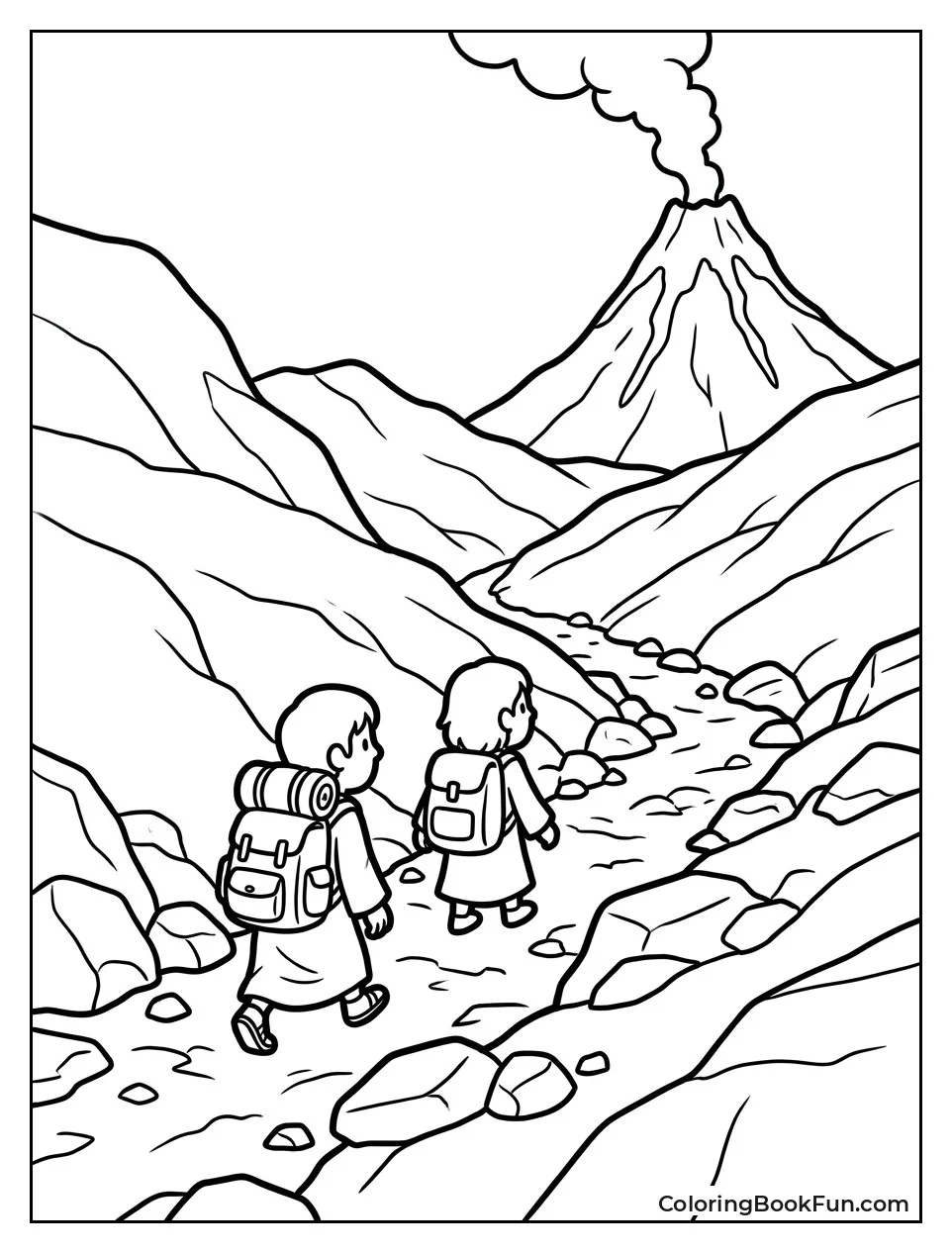 Hobbits Walking Toward Mount Doom
