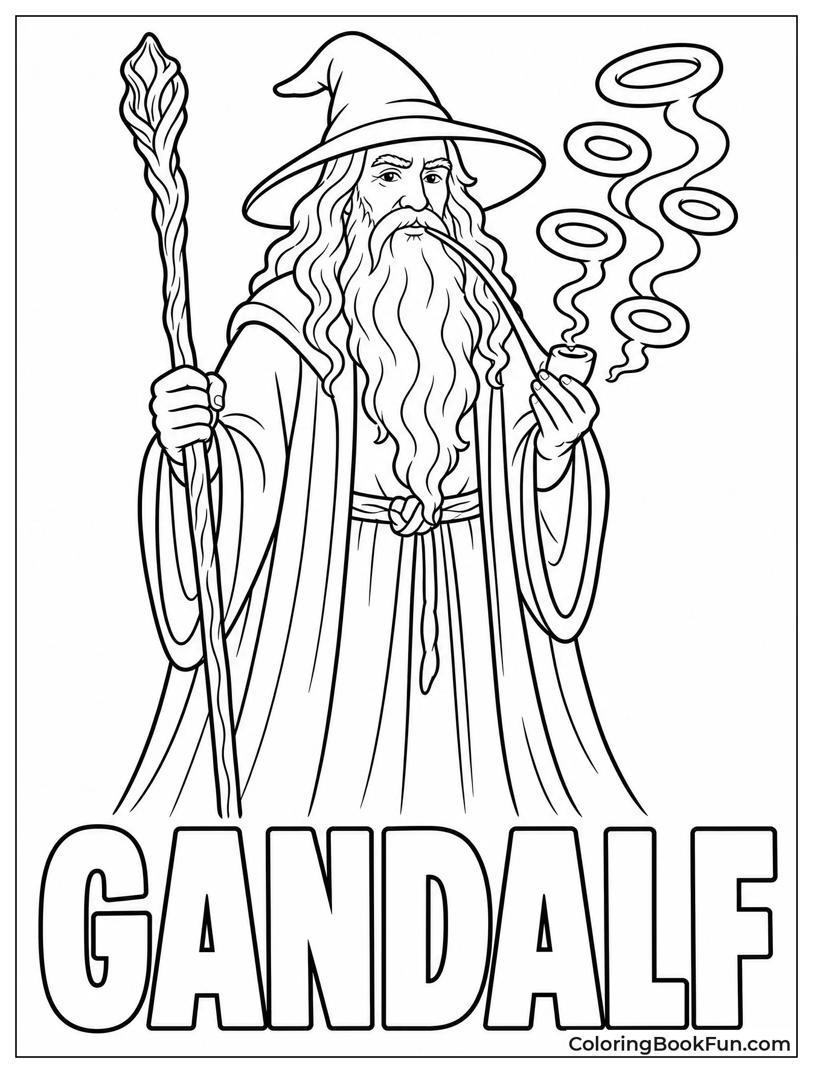 Gandalf Smoking Pipe with Floating Rings