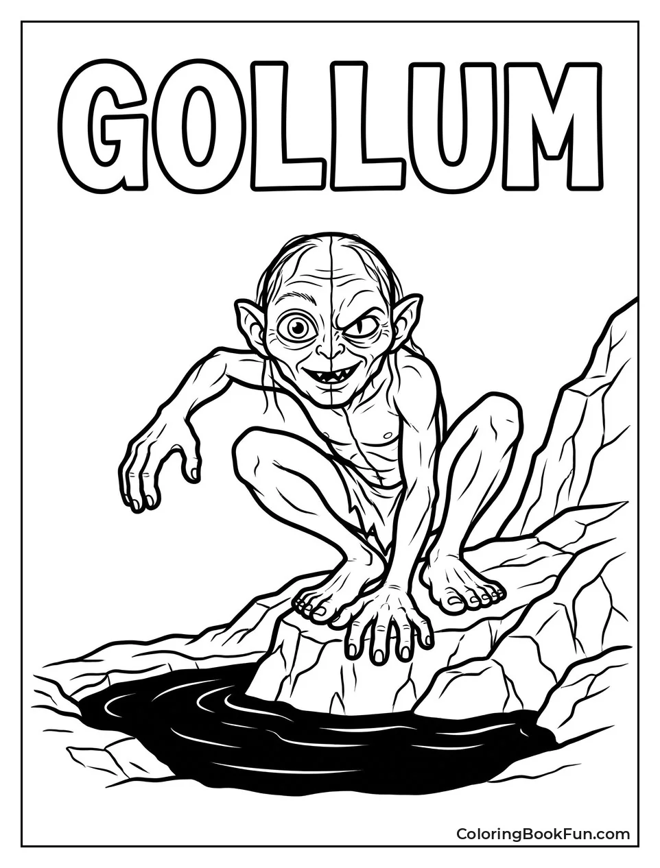 Gollum Crouching by Dark Pool