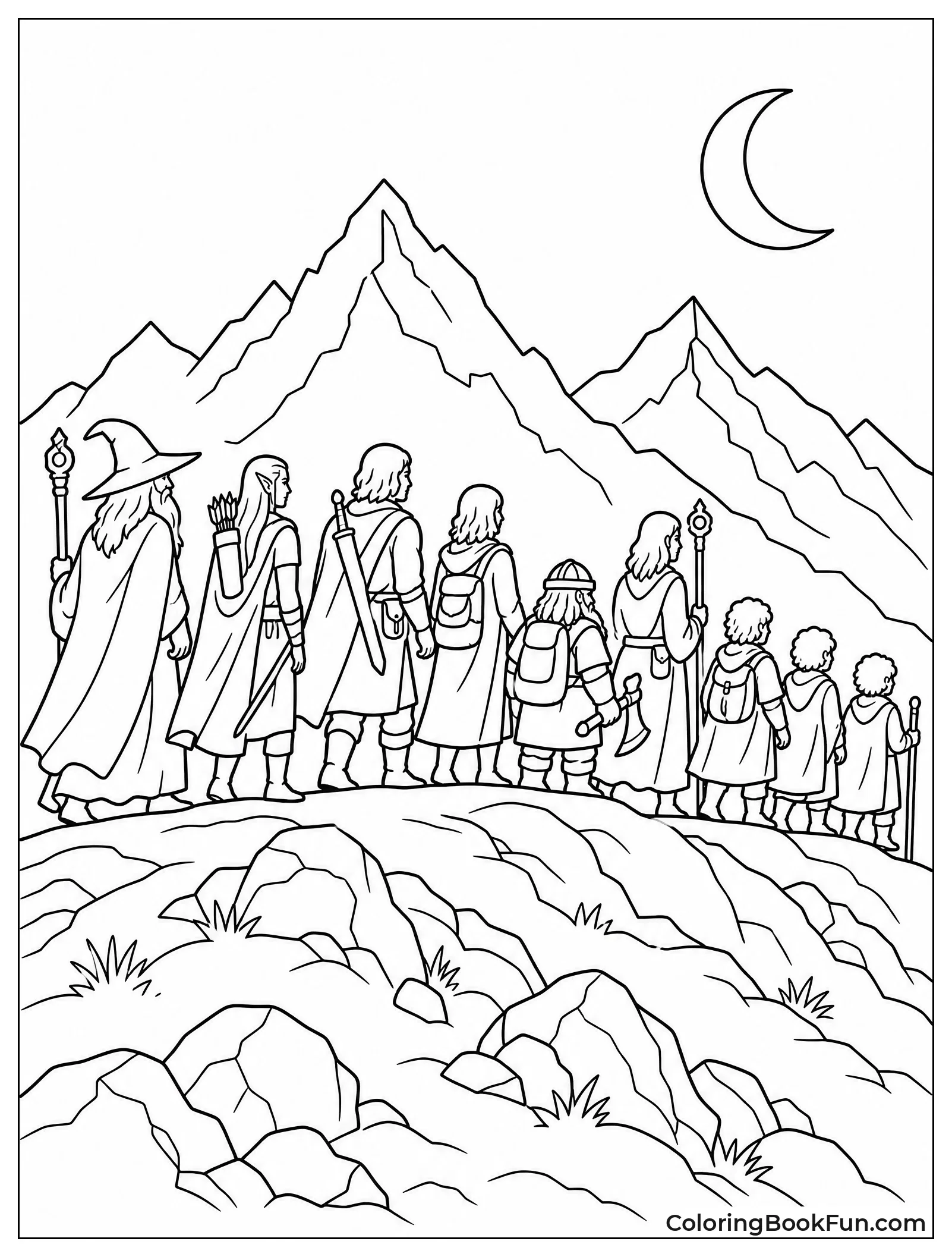 Friends Walking on Mountain Ridge