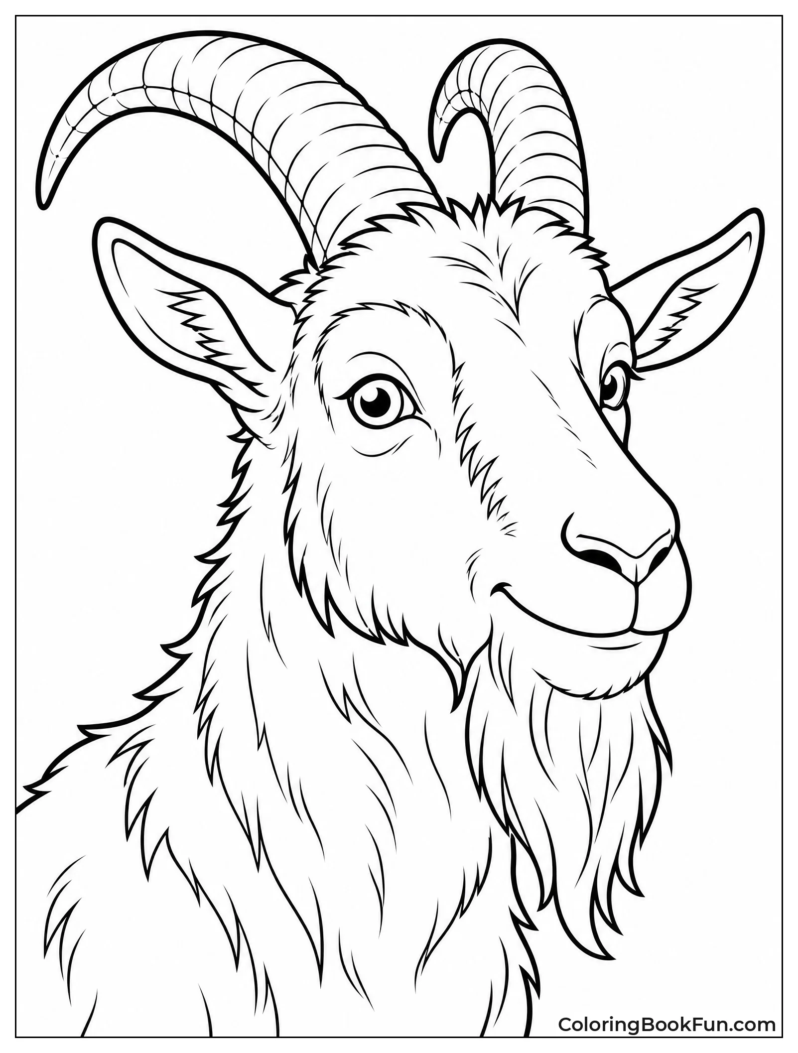 Majestic Billy Goat With Horns