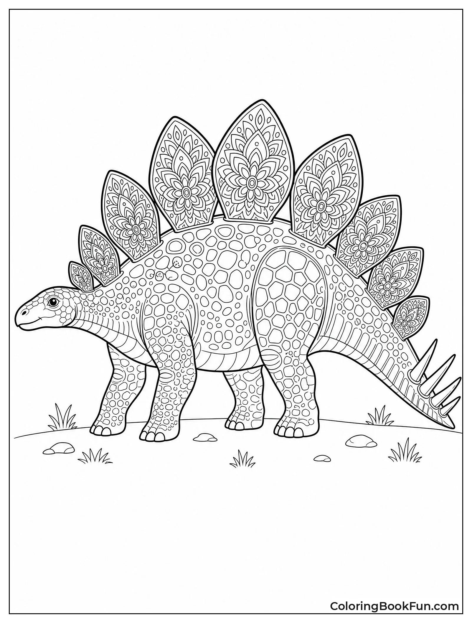 Stegosaurus Plates with Mandala Designs