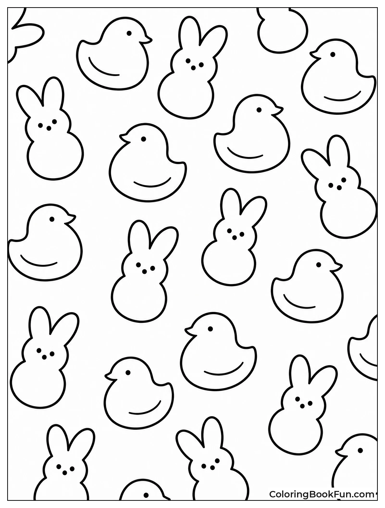Repeating Pattern of Scattered Peeps