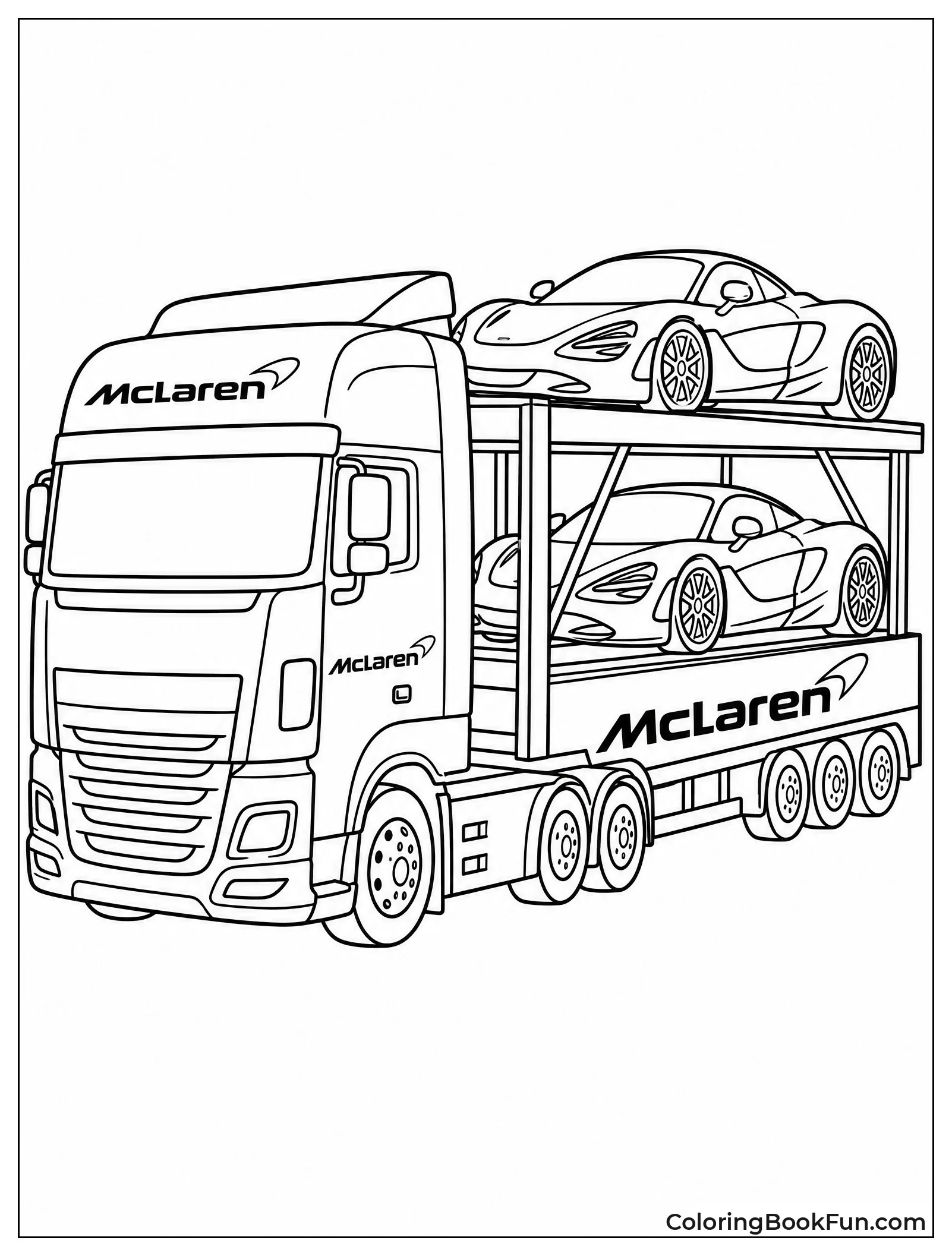 Truck Carrying Two McLaren Cars