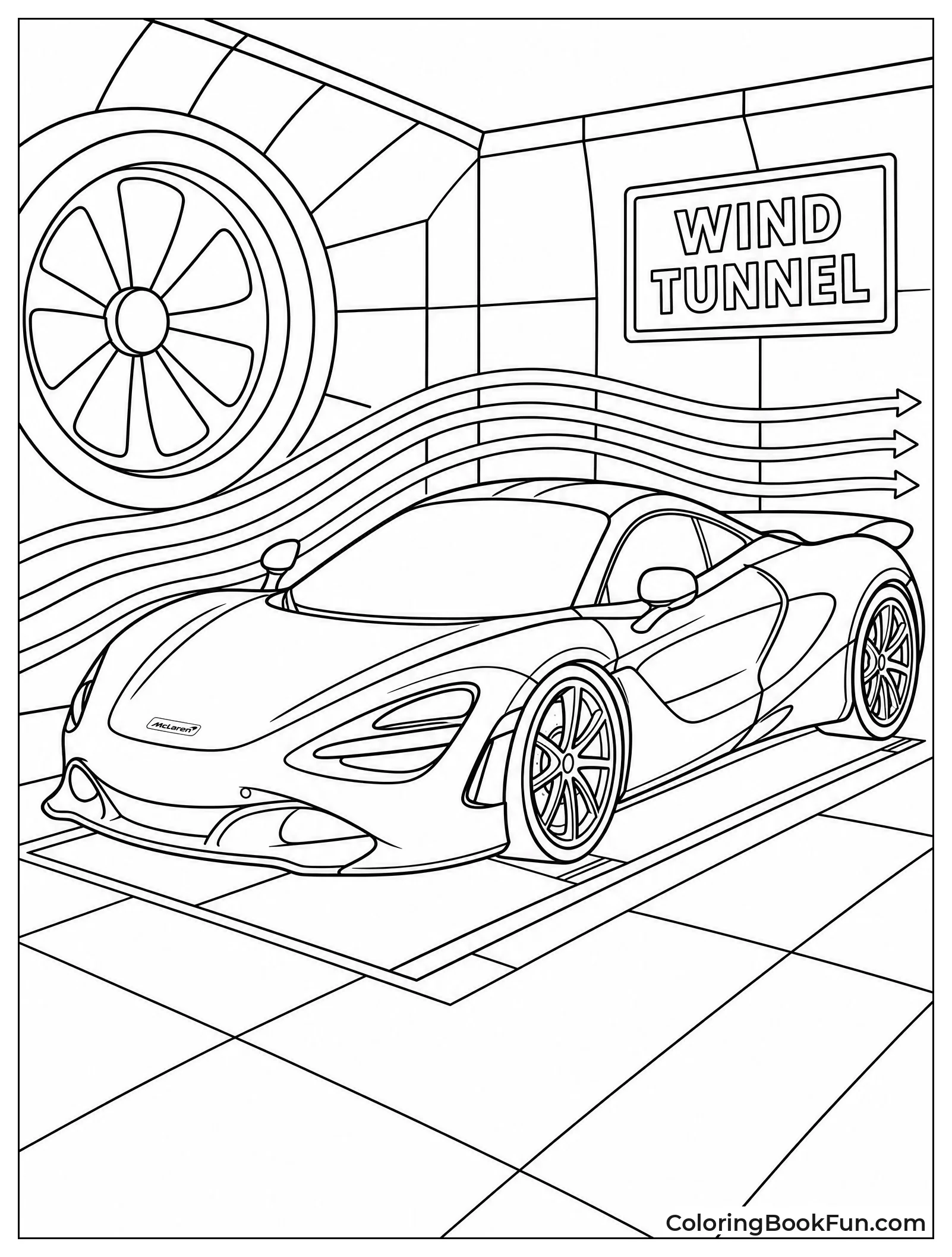 Smoke Lines Over McLaren in Tunnel