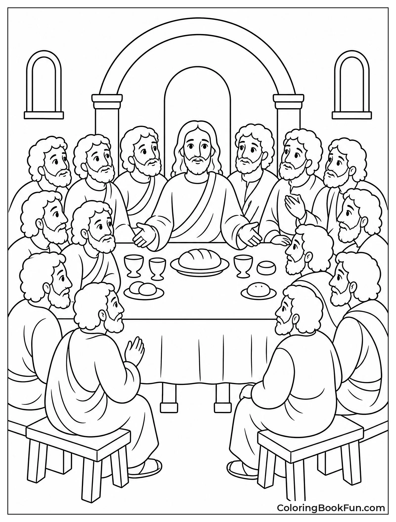 Peaceful Last Supper Scene