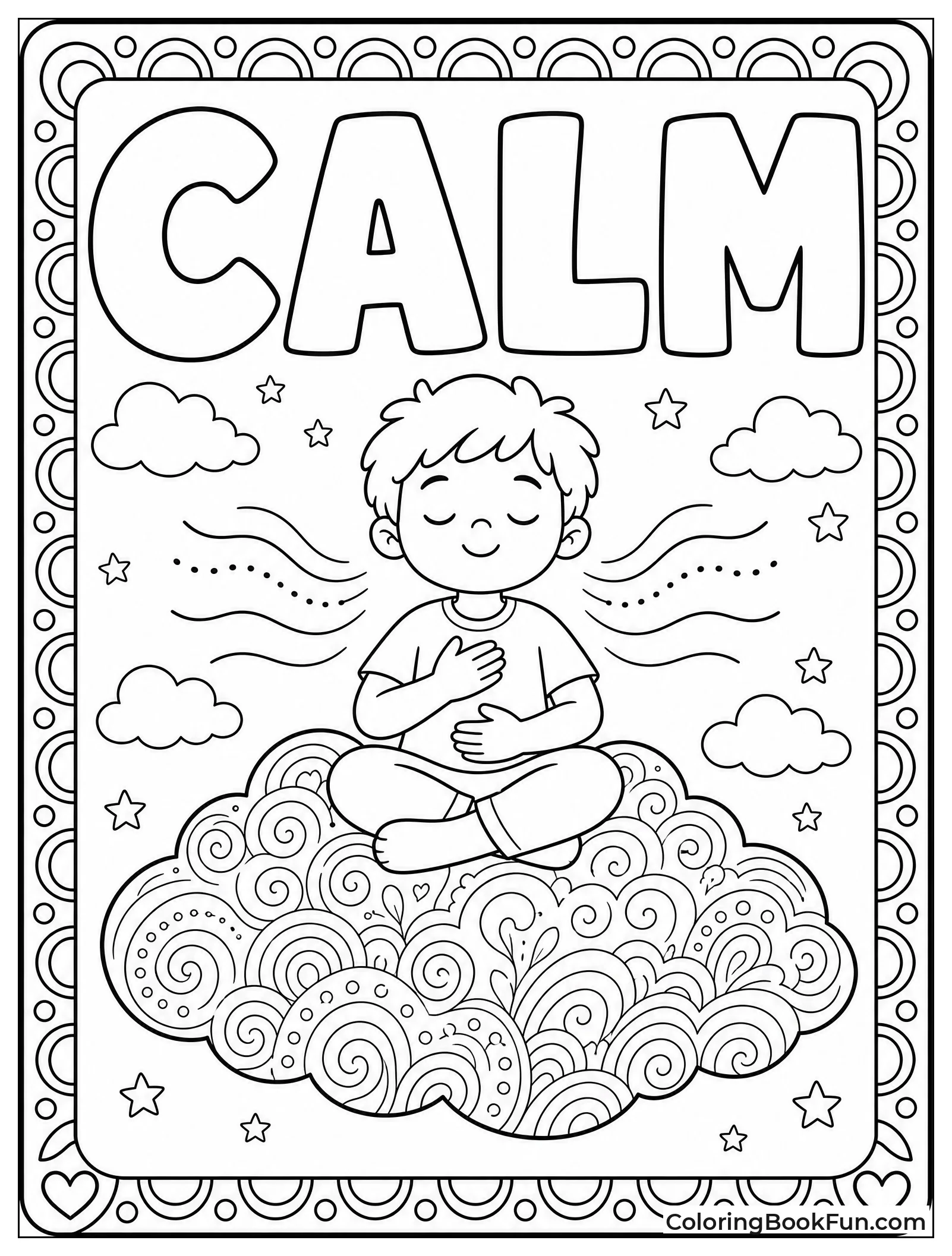 Child Breathing on Fluffy Cloud