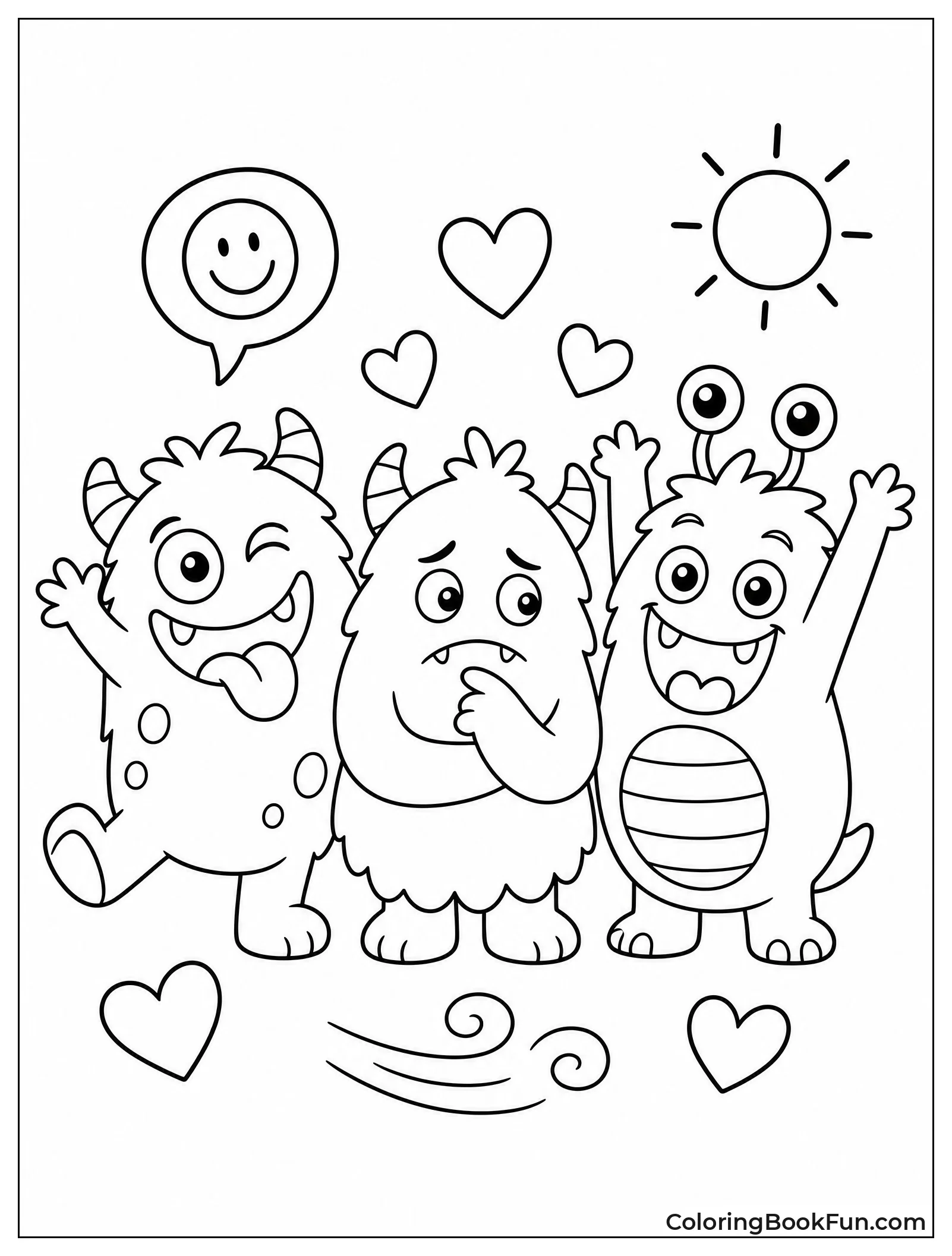 Cute Monsters Showing Feelings