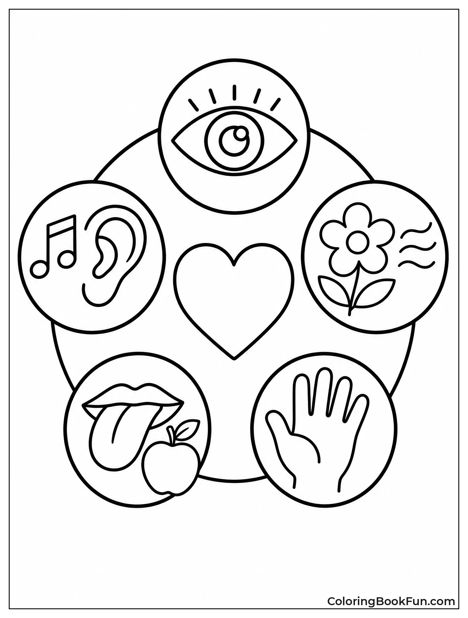 Five Senses Circle Icons