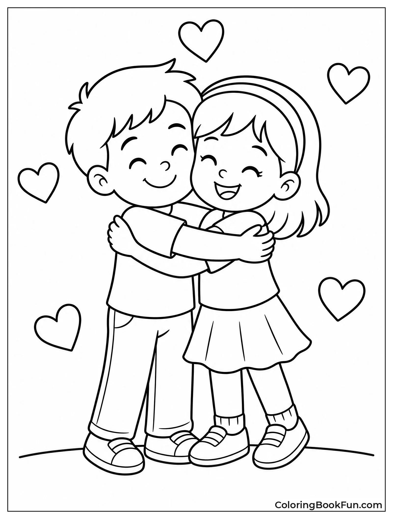 Children Sharing a Warm Hug