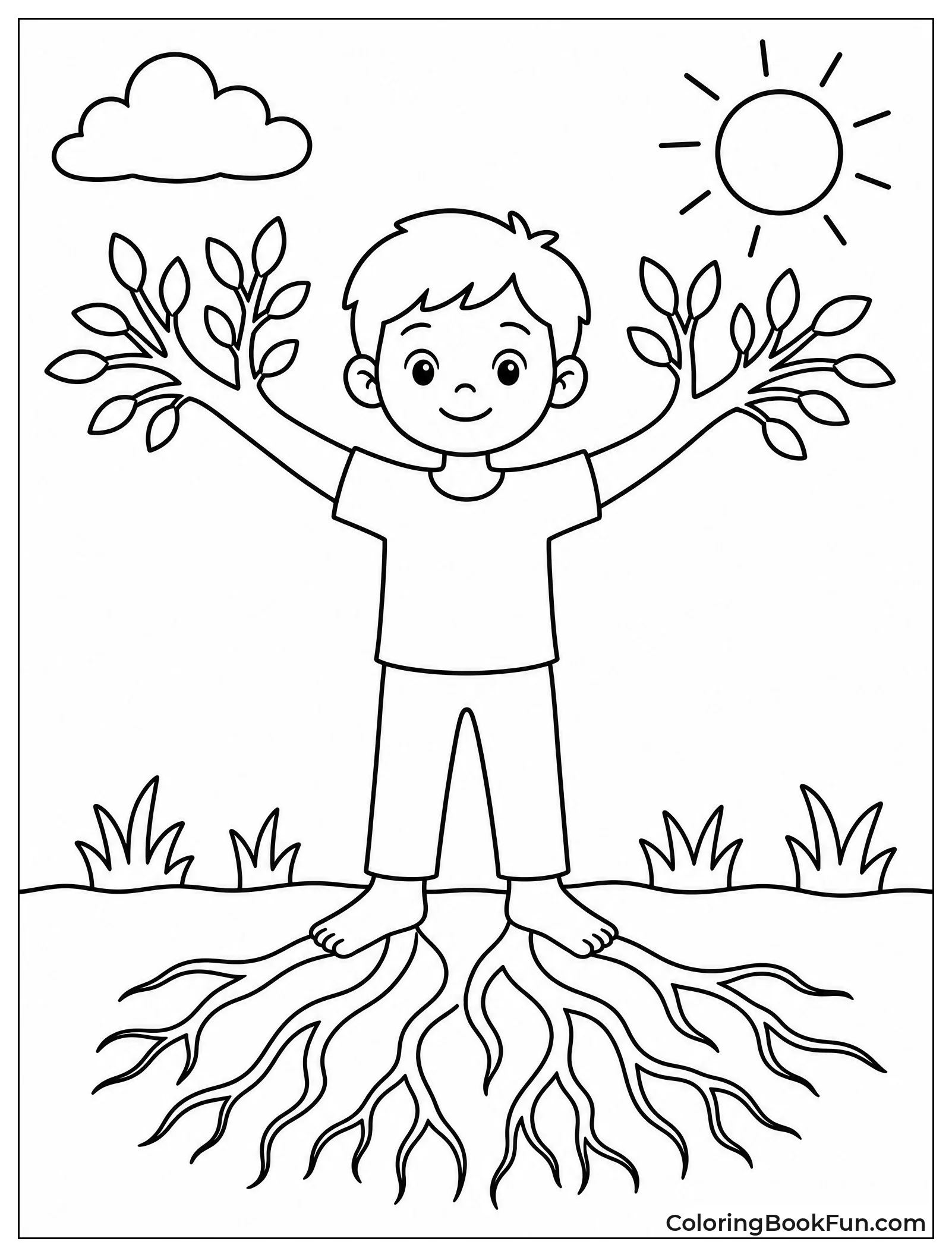 Child Standing in Tree Pose