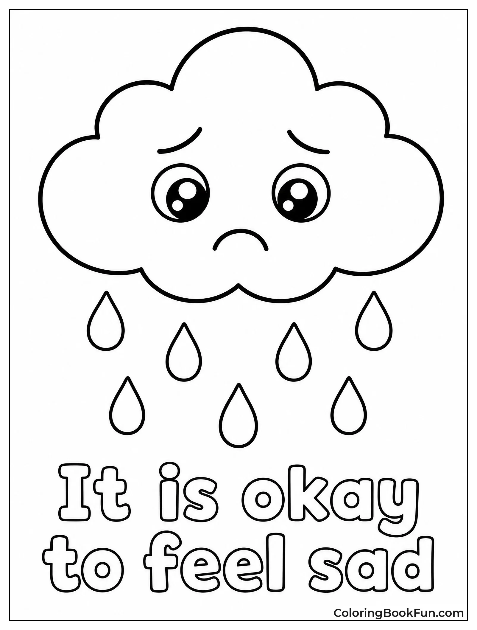 Sad Cloud with Gentle Rain