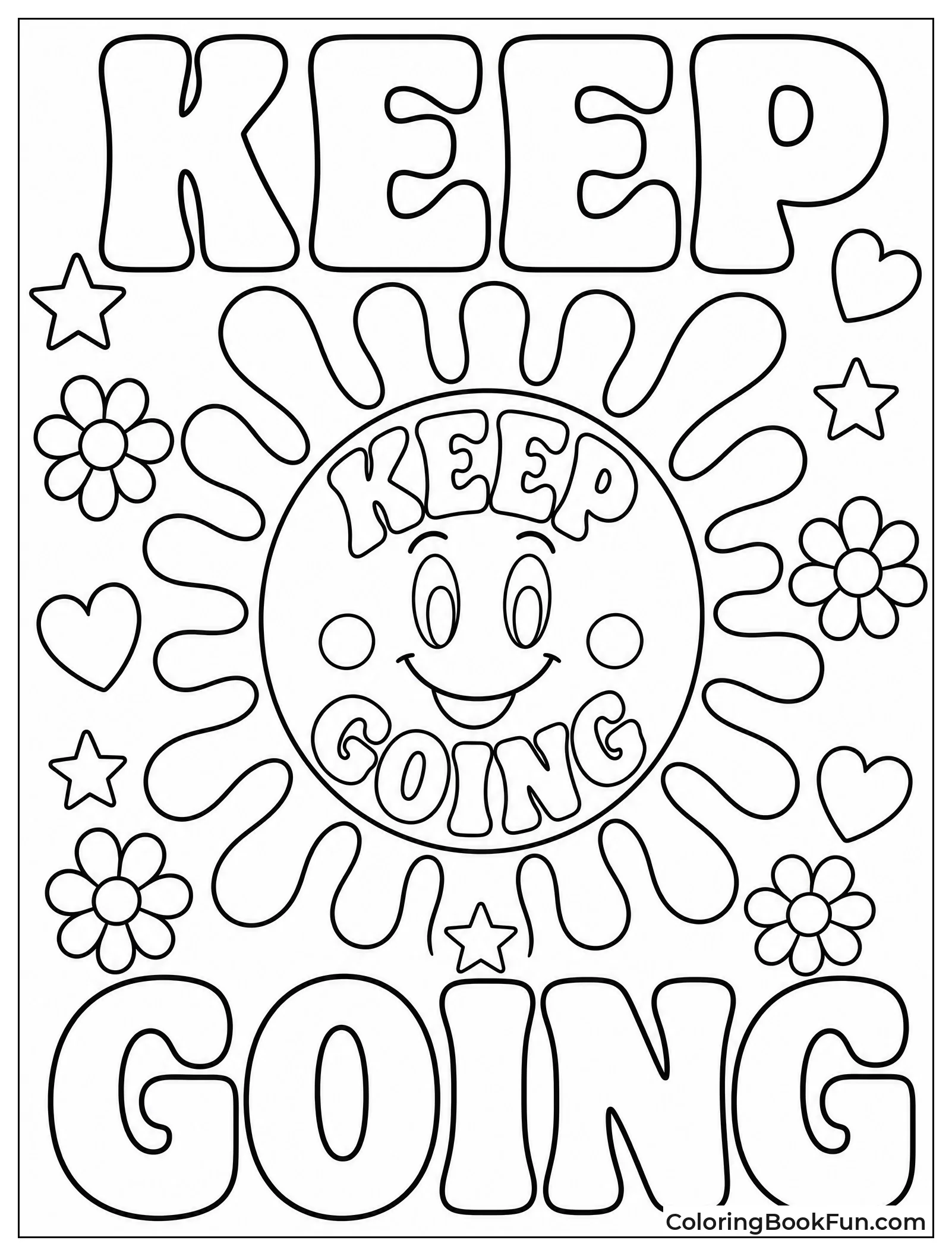 Retro Sun with Keep Going
