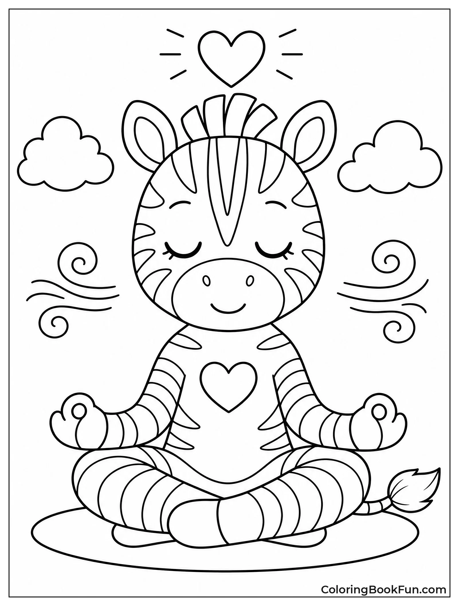 Zebra Meditating in Lotus Pose