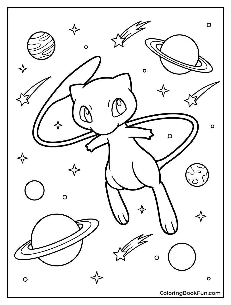 Mew Drifting through Starry Space