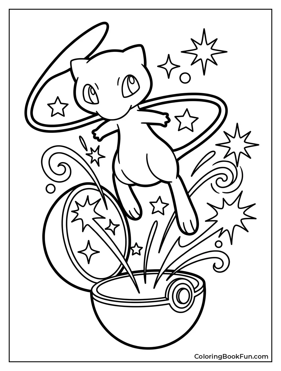 Mew Emerging from Poke Ball