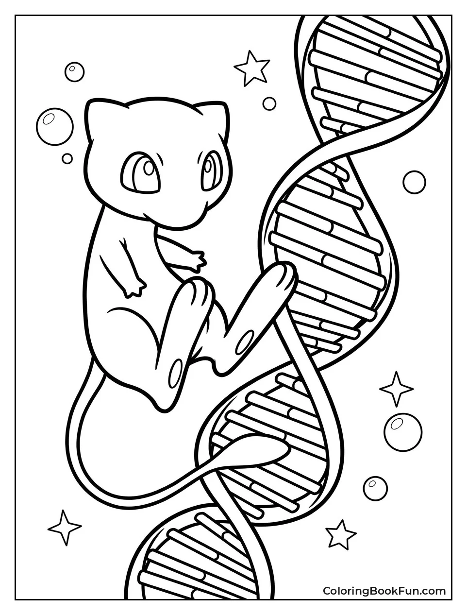 Mew beside DNA Helix Strand