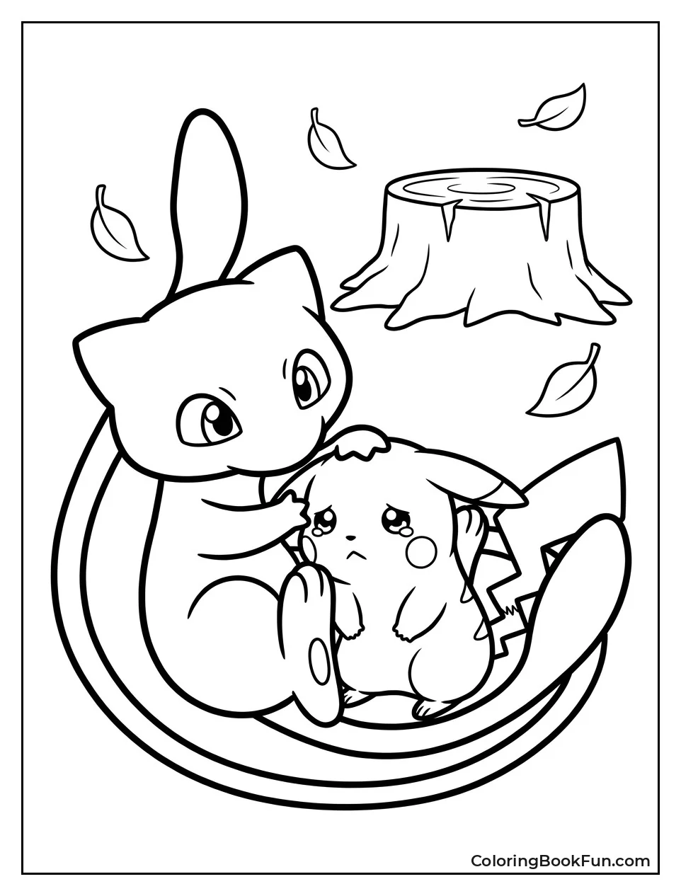 Mew Comforting Small Sad Pokemon
