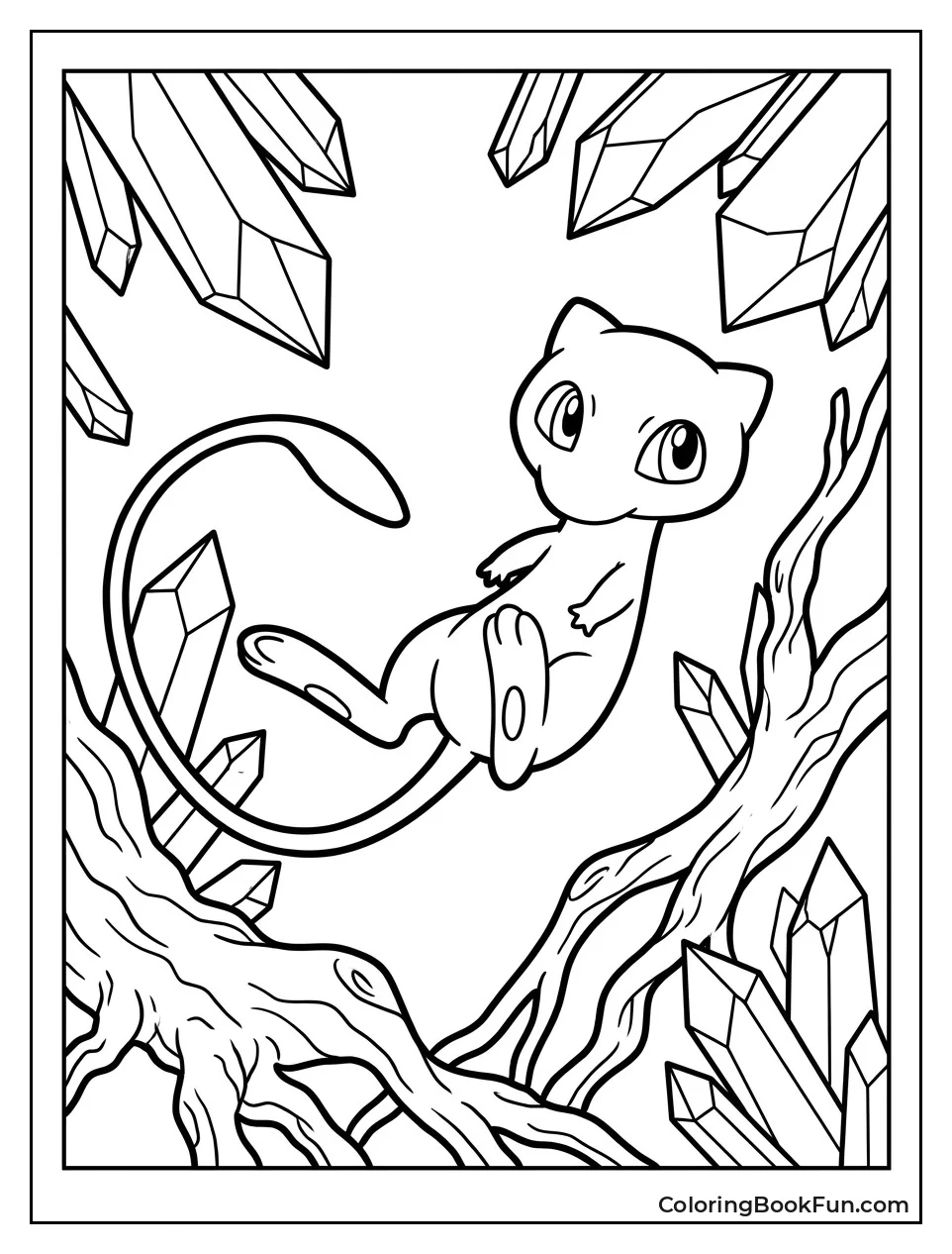 Mew Playing near Glowing Tree