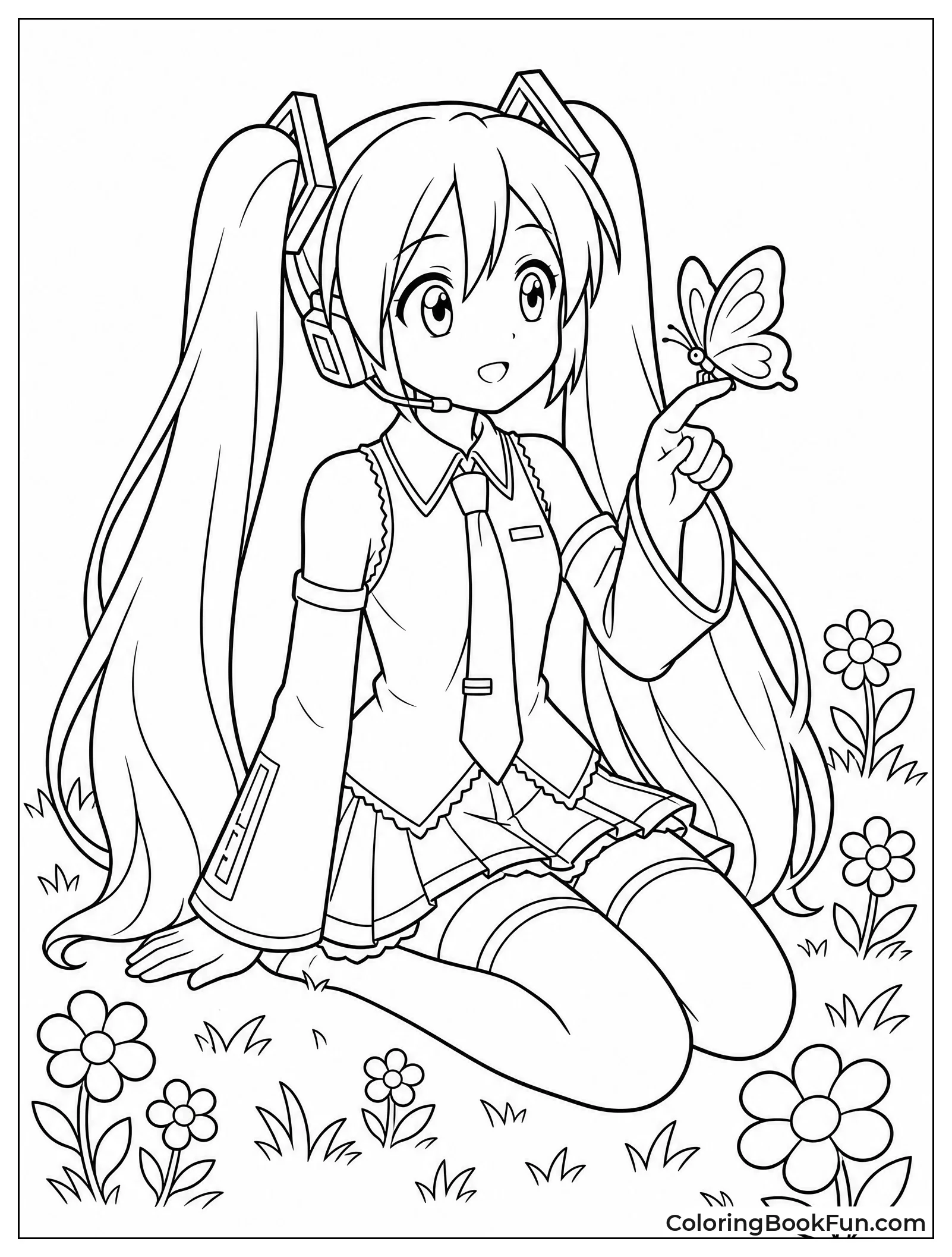 Miku Watches a Butterfly