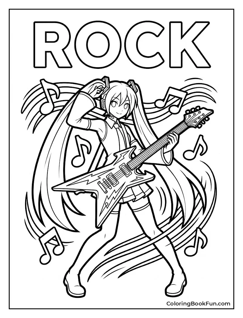 Miku Rocks Out on Guitar