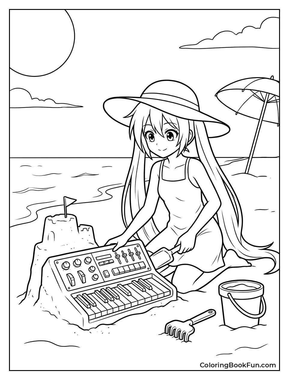 Miku Builds a Sandcastle