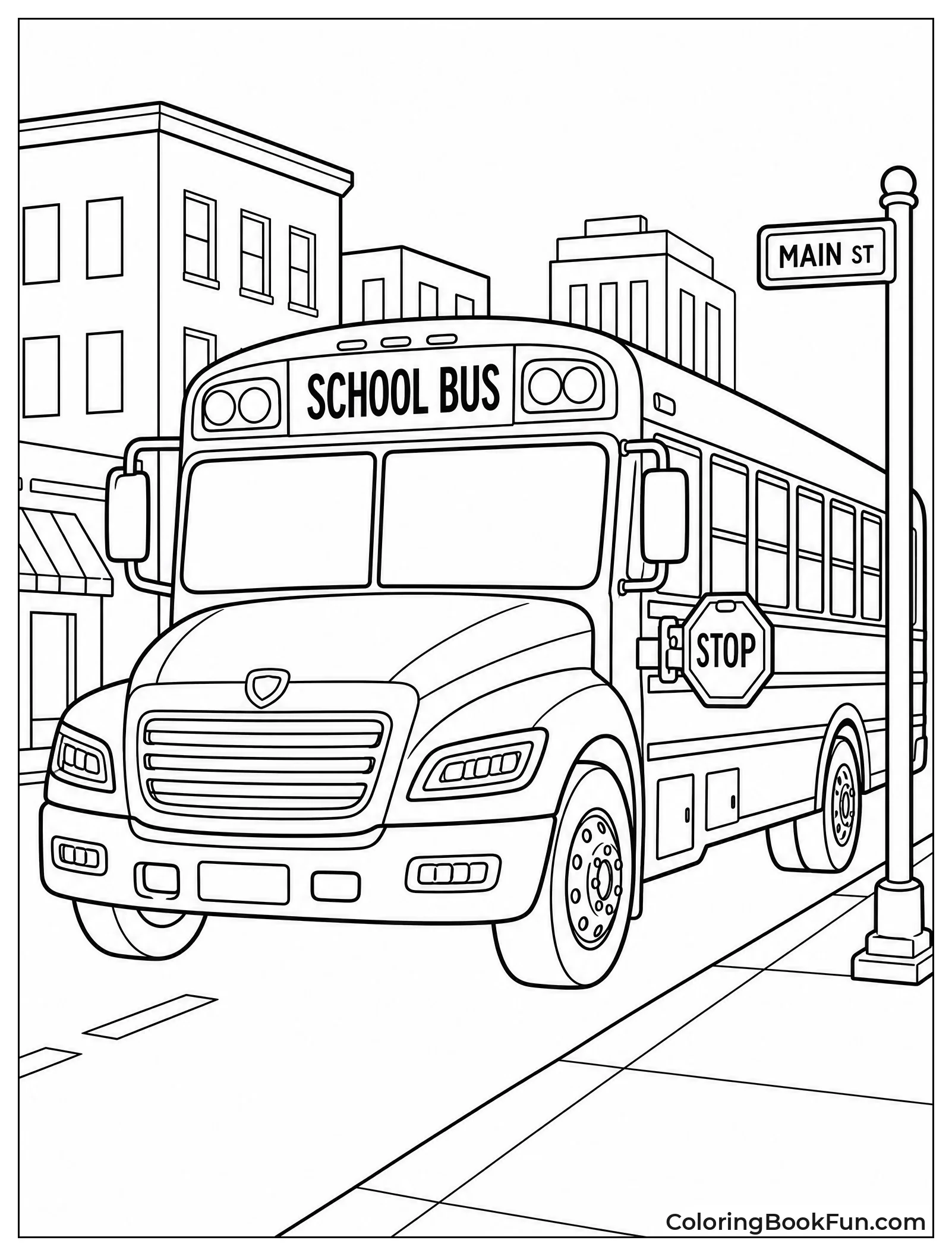 Sleek Bus Drives Down Street