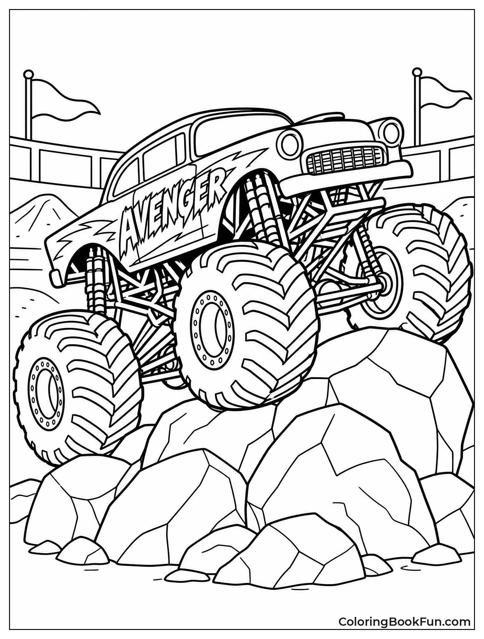 Avenger Climbs Over Rocky Terrain