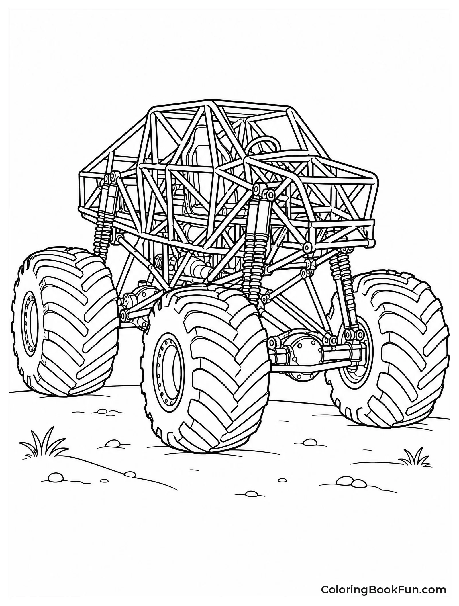 Truck Frame Shows Steel Tubes
