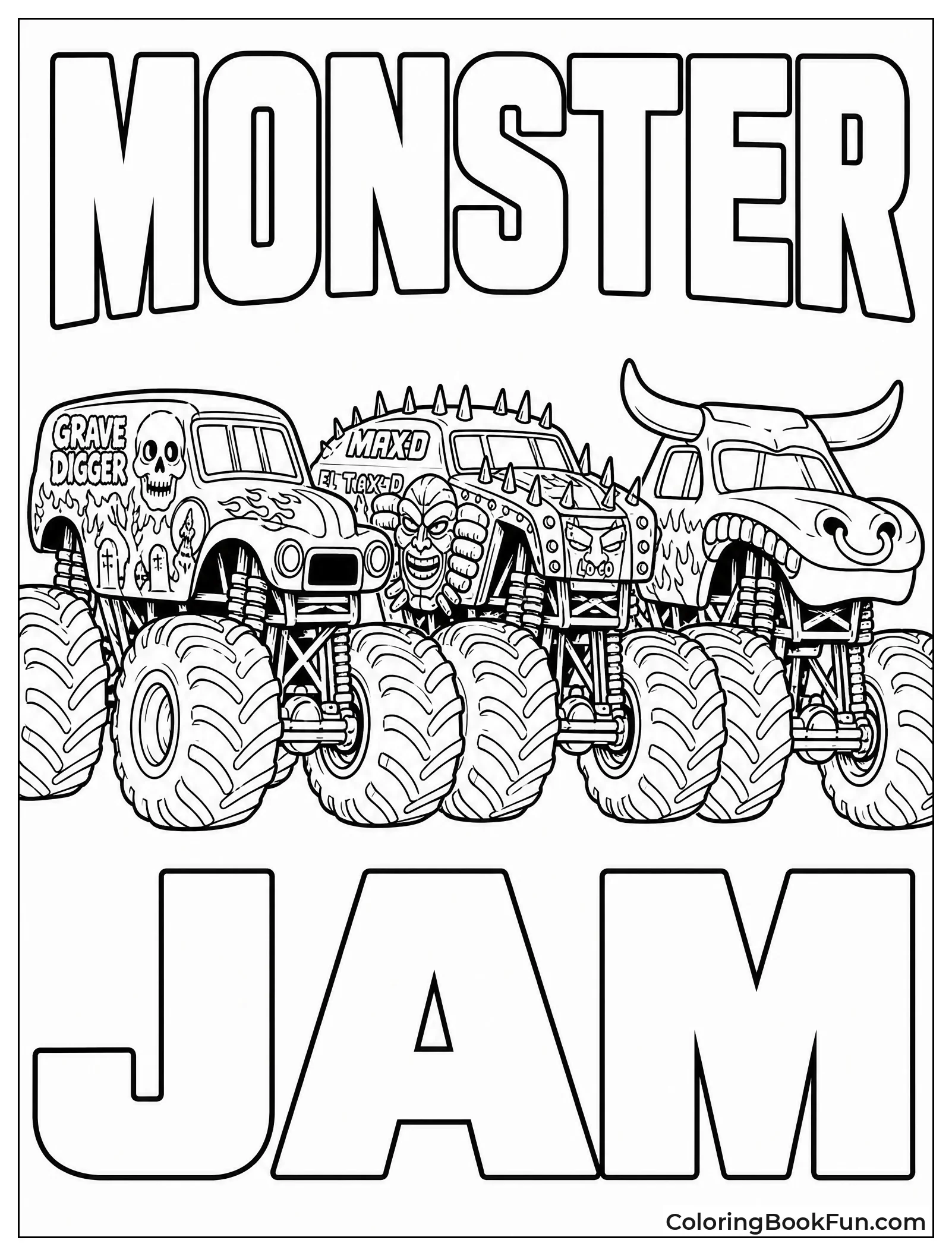 Many Monster Trucks Park Together