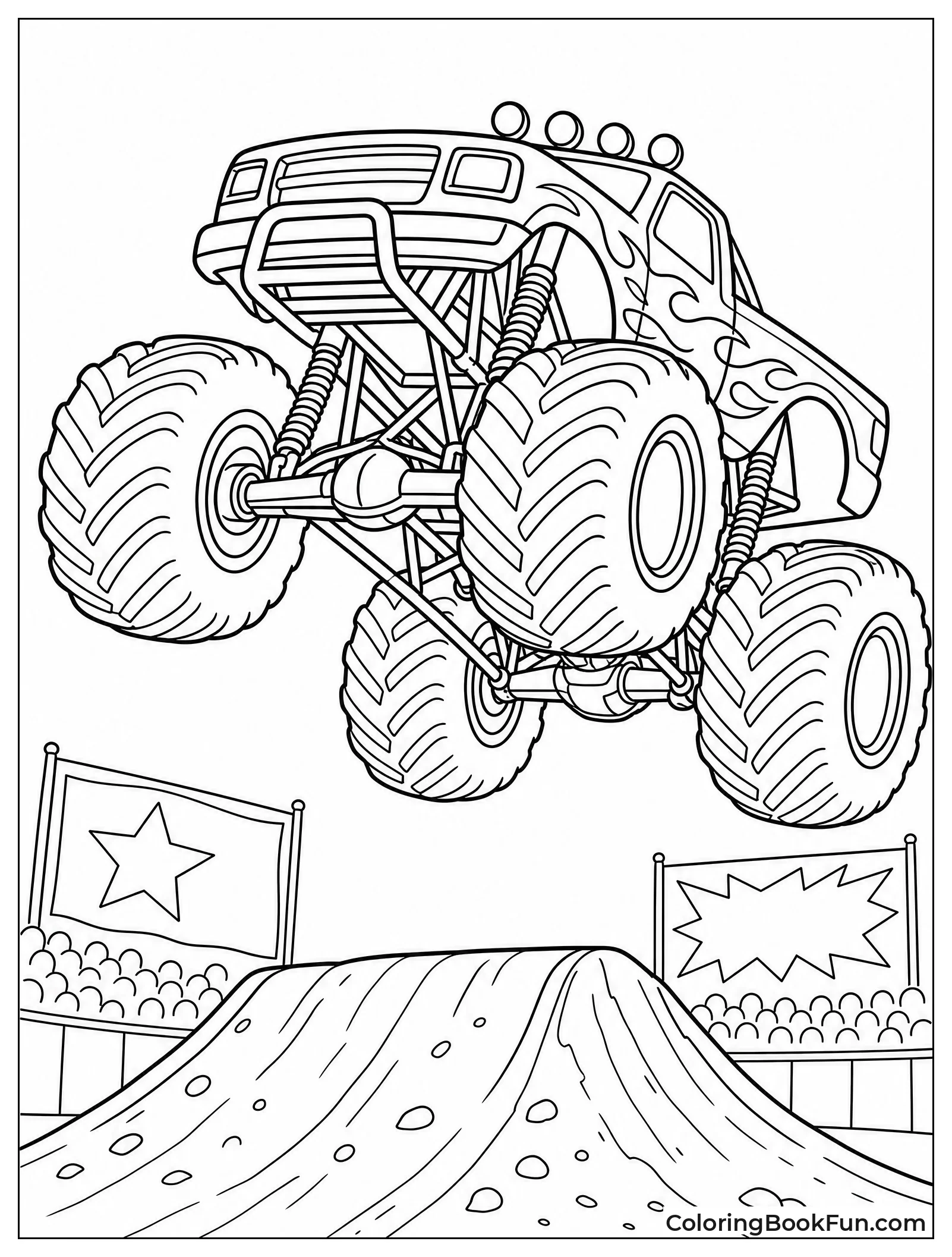 Truck Flies High in Air