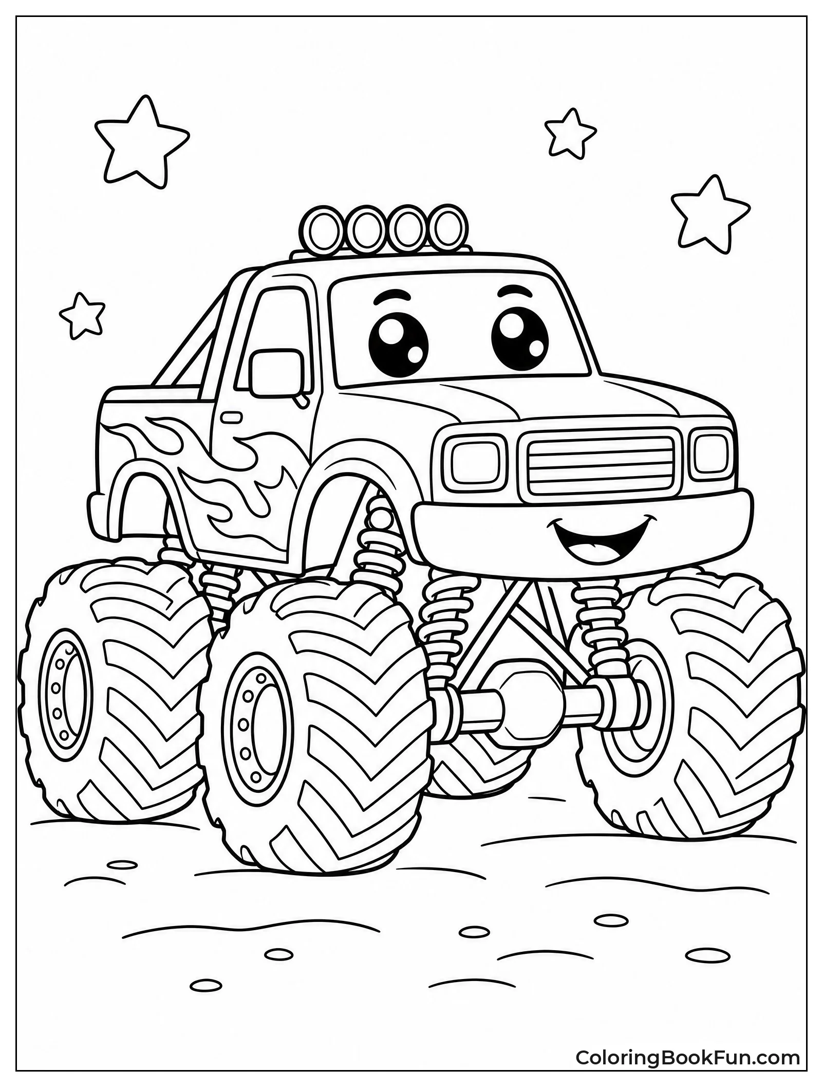 Cute Kawaii Monster Truck Smiles