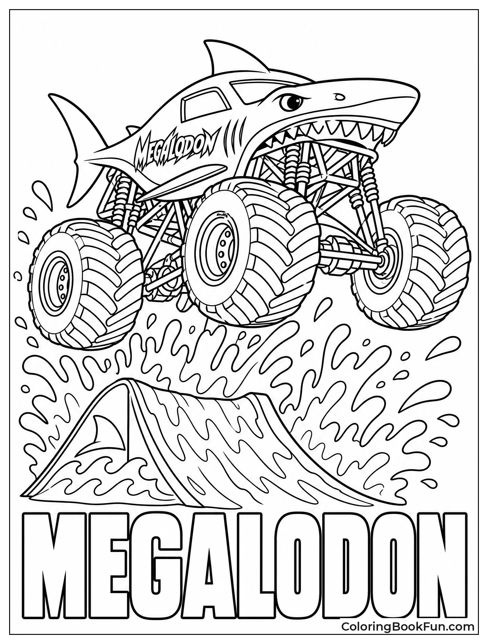Megalodon Jumps From Water Ramp
