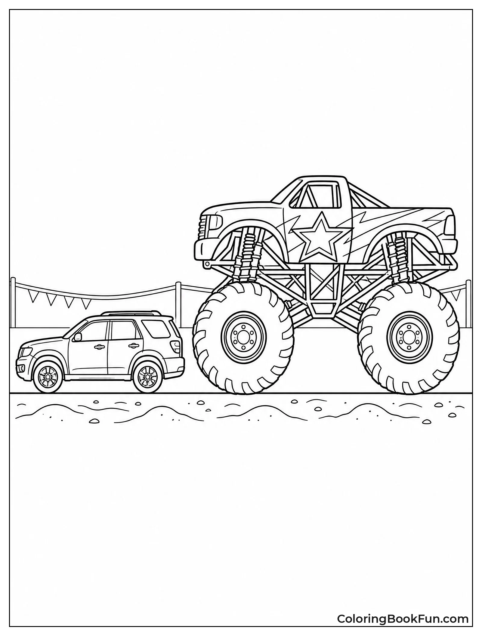 Monster Truck Towers Over Suv