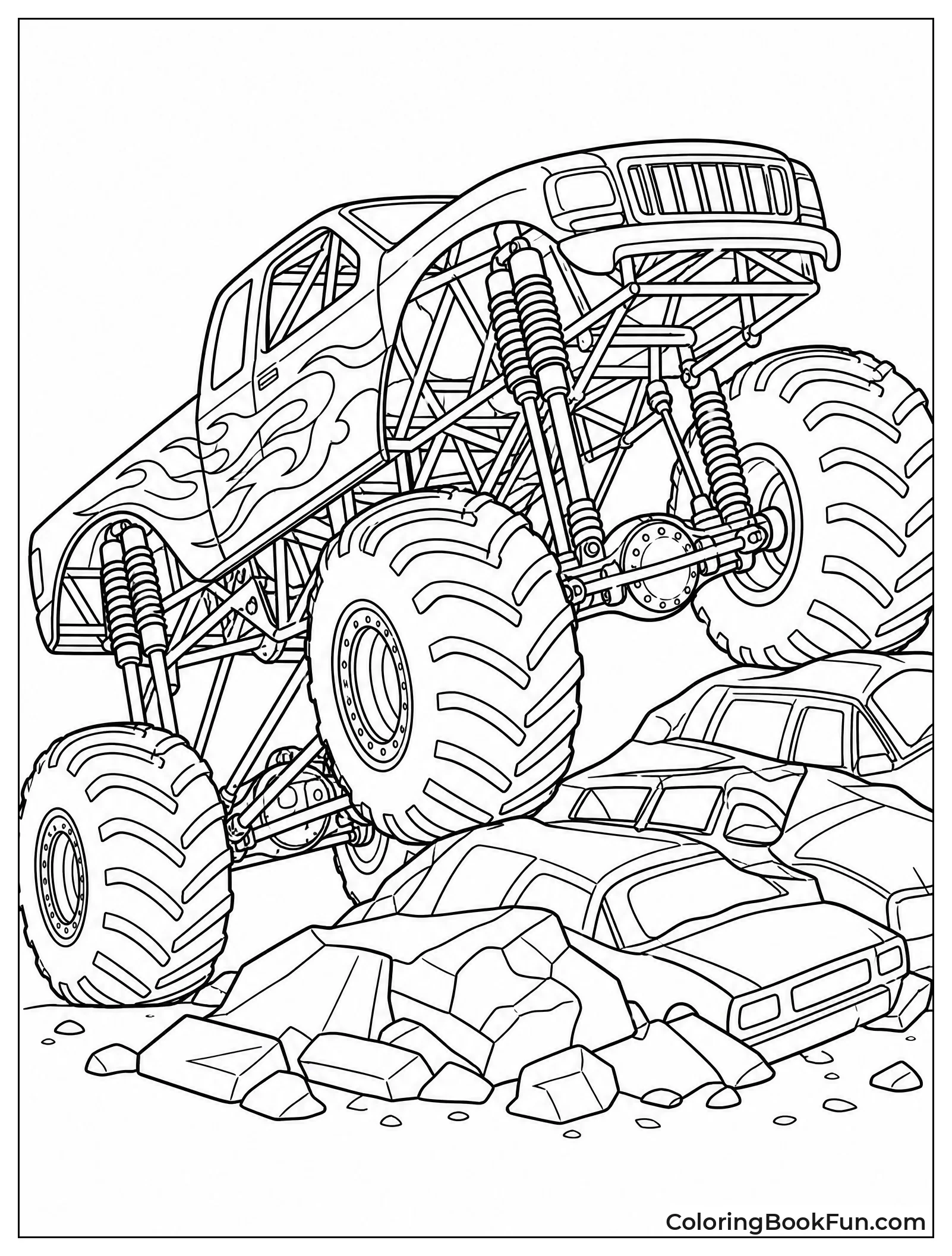 Truck Shocks Flex on Climb