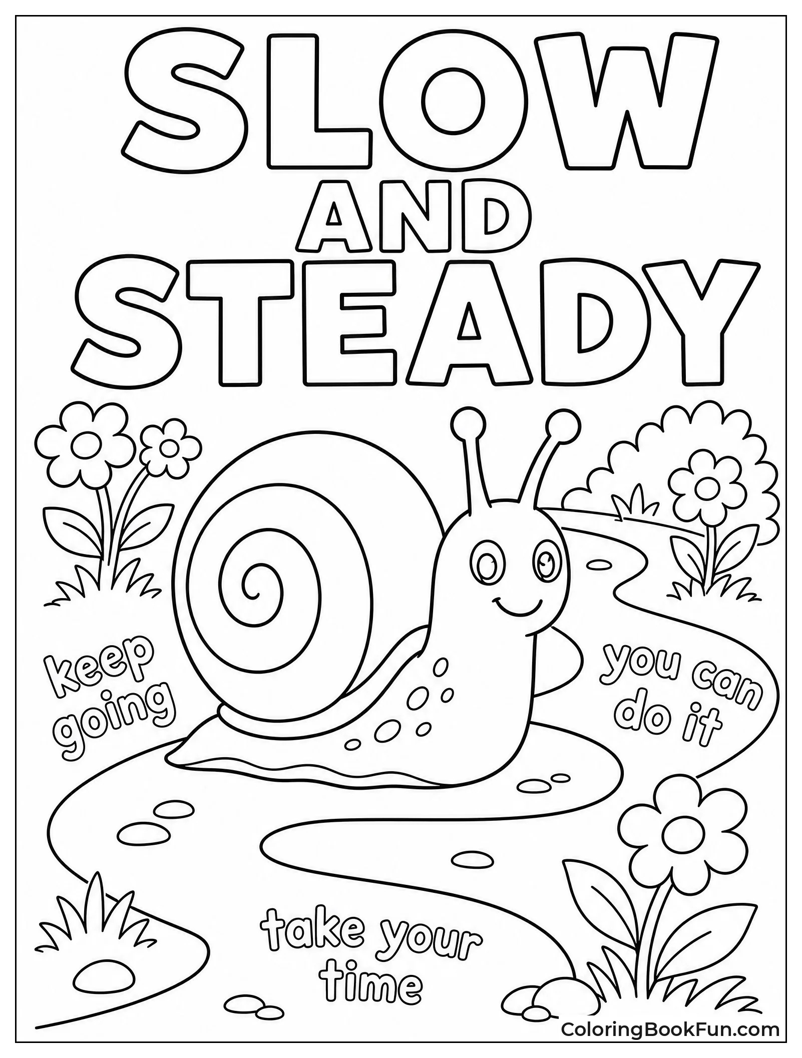 Snail Follows Winding Motivational Path
