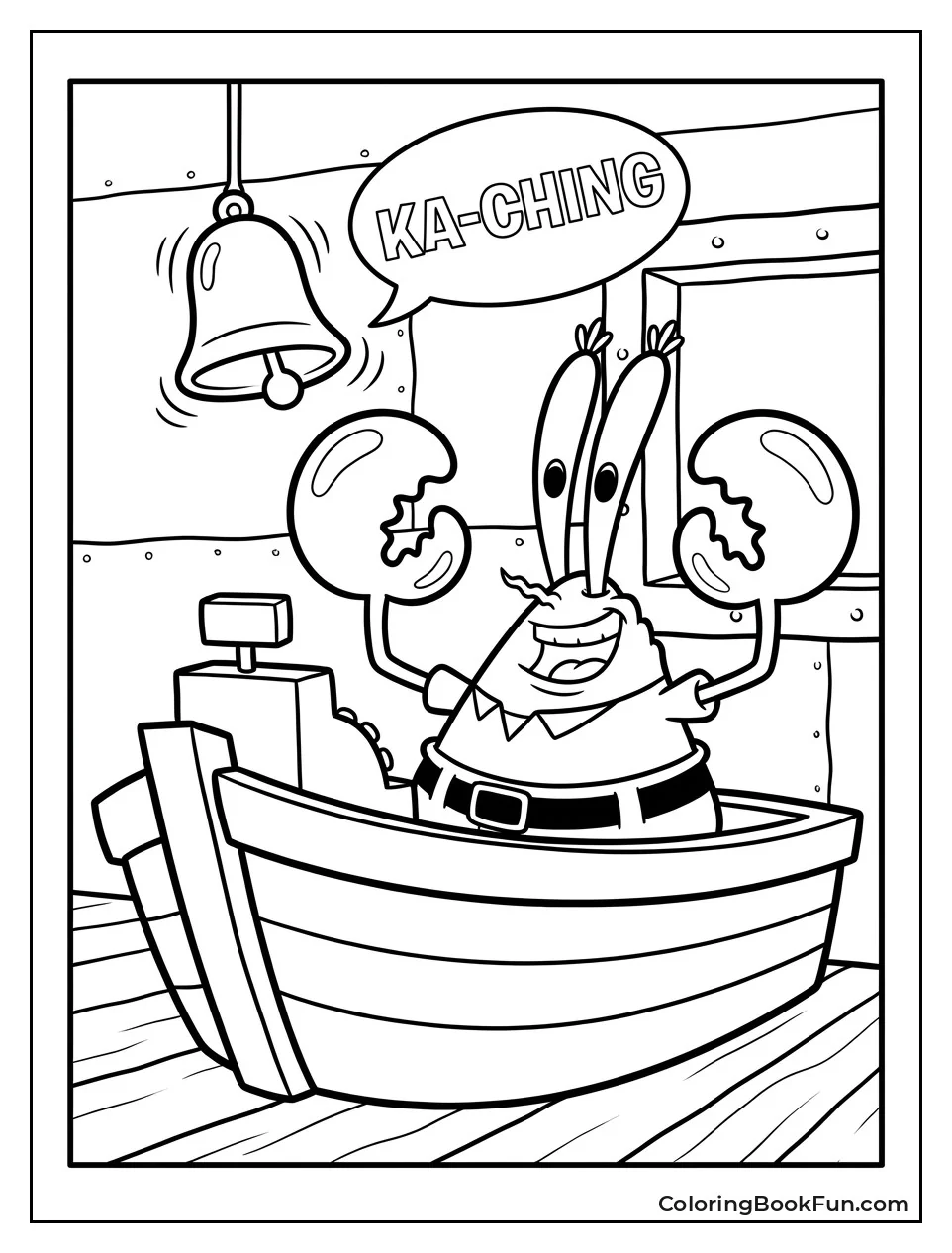 Mr Krabs at the Cash Register
