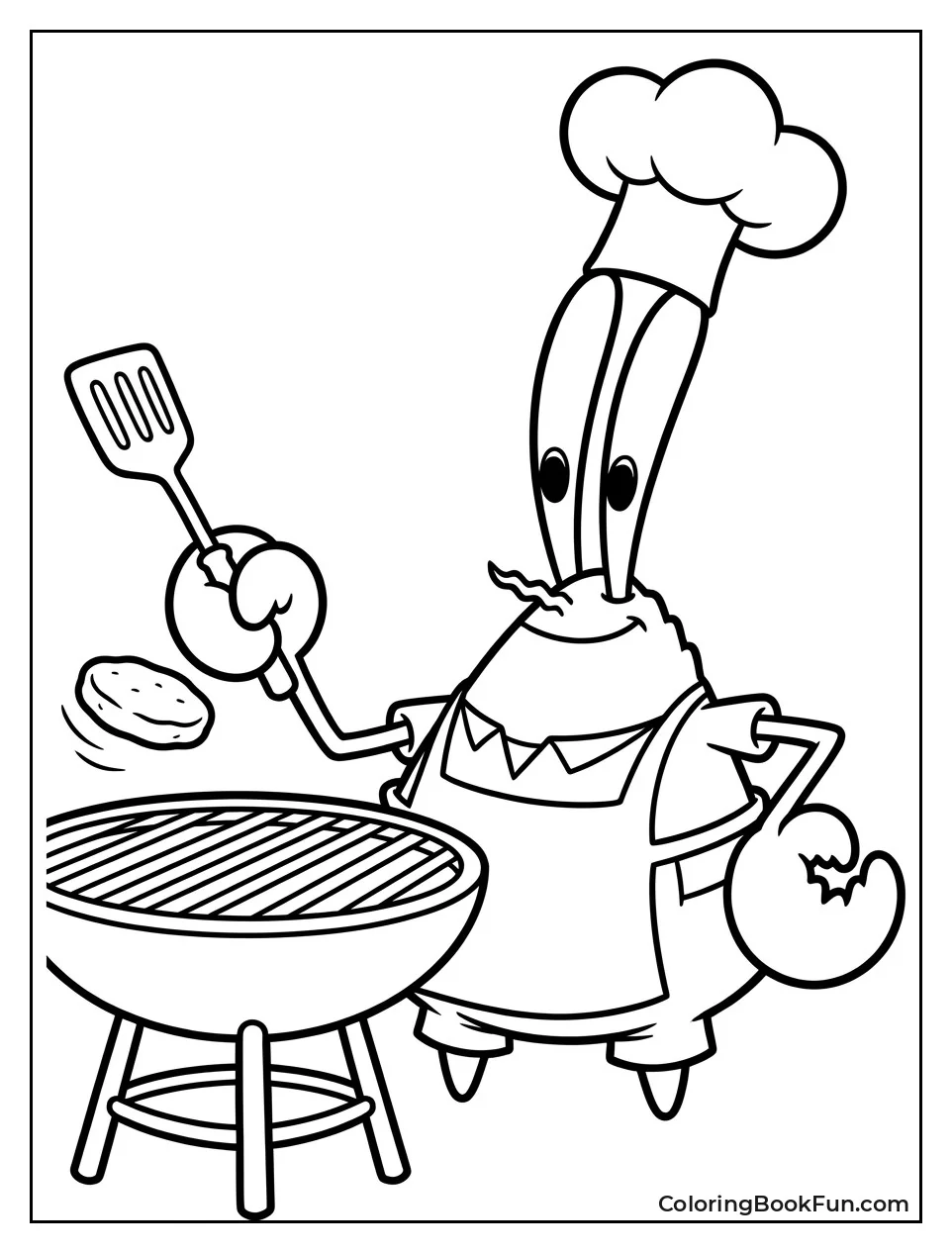 Chef Krabs Flipping a Krabby Patty