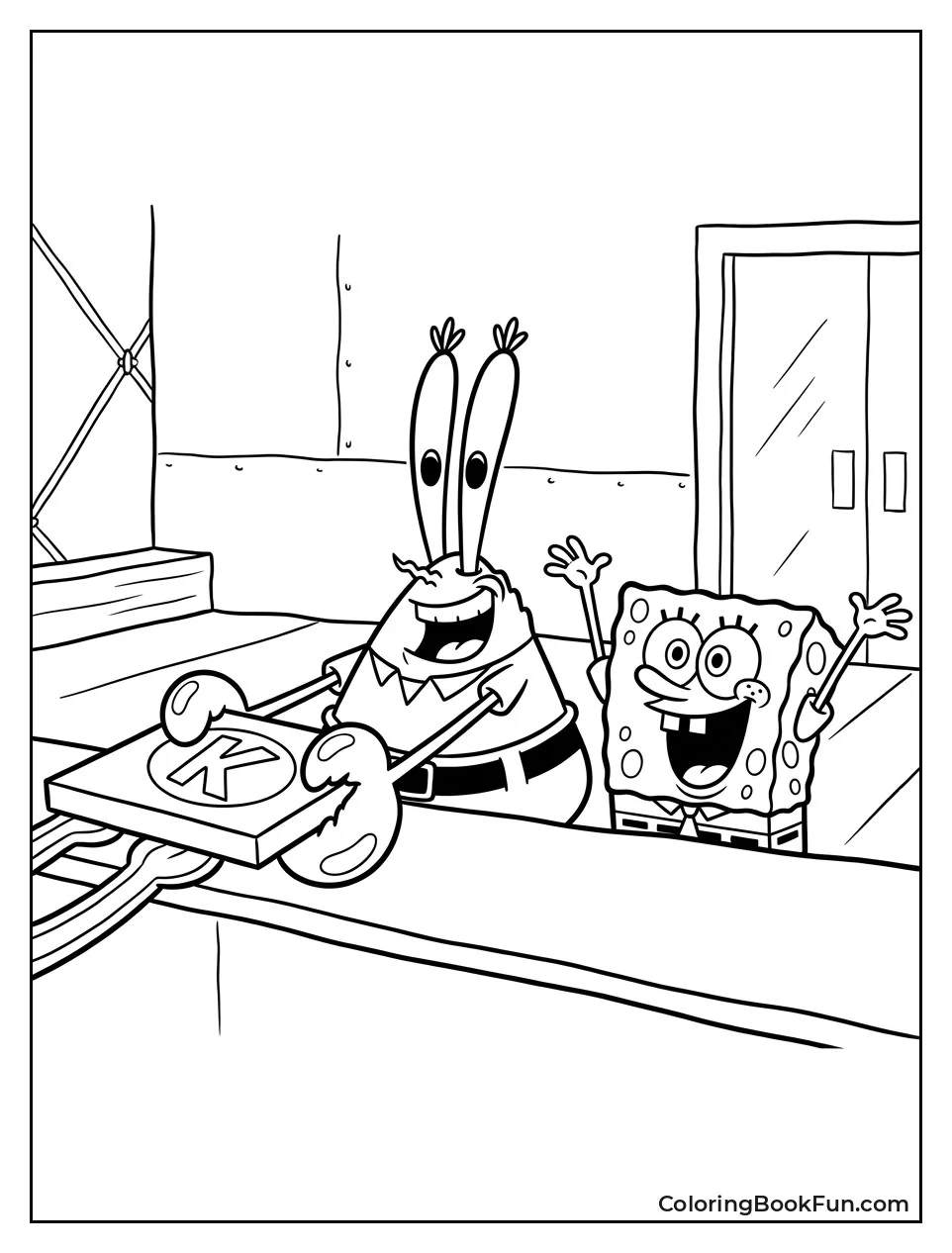 Delivering Pizza from the Krusty Krab