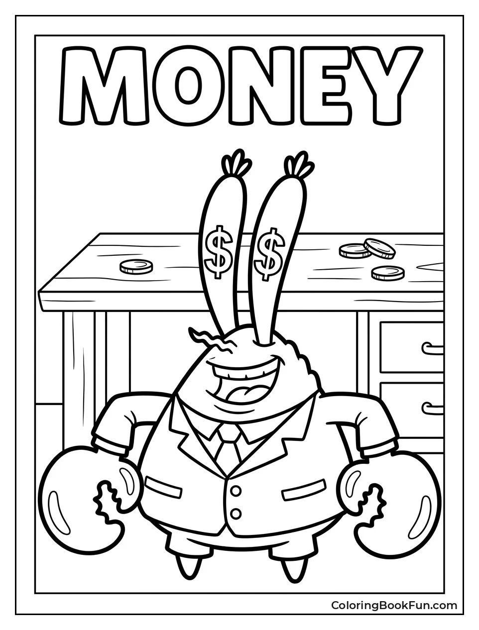 Mr Krabs with Dollar Sign Eyes