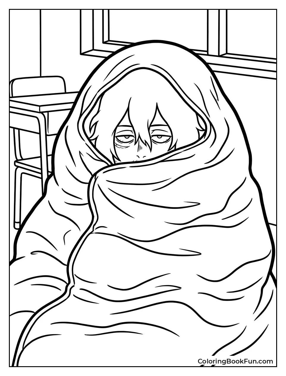 Aizawa Peeks from Sleeping Bag