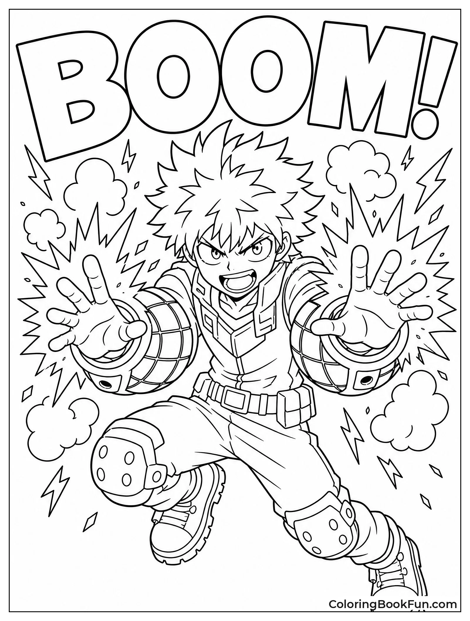 Bakugo Explodes with Fierce Grin