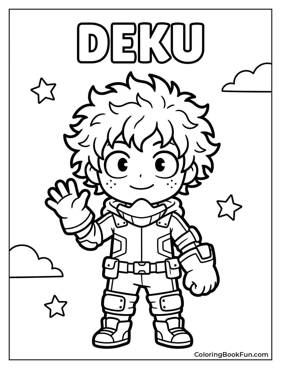 Chibi Deku Waves Hello