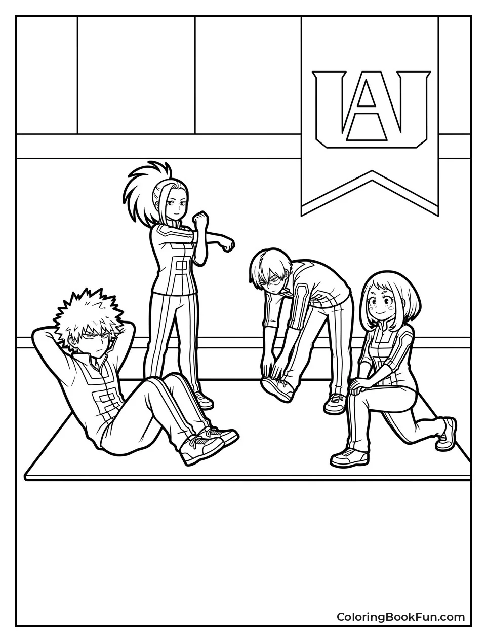 Students Stretch in Gym Class