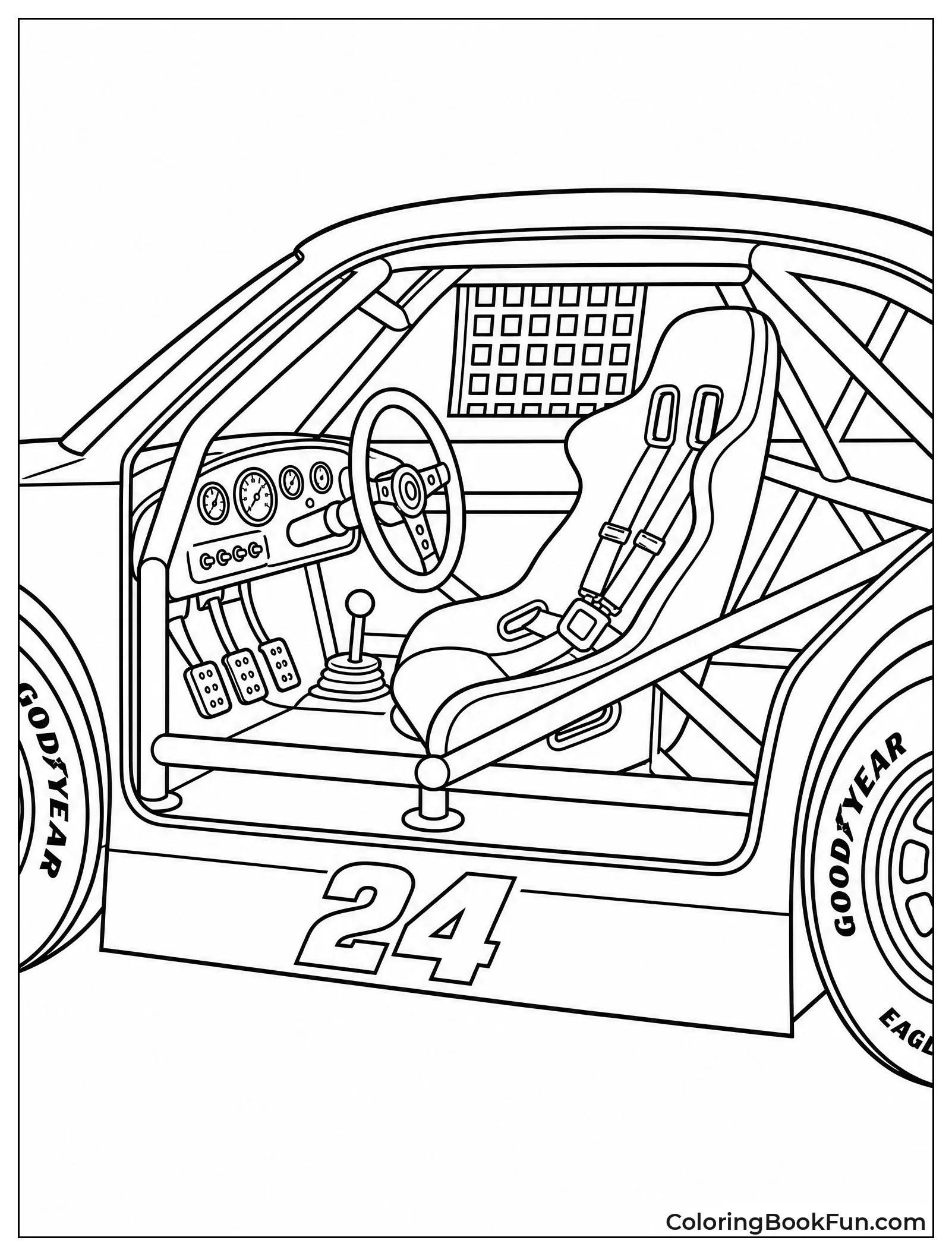Cutaway View of Race Car